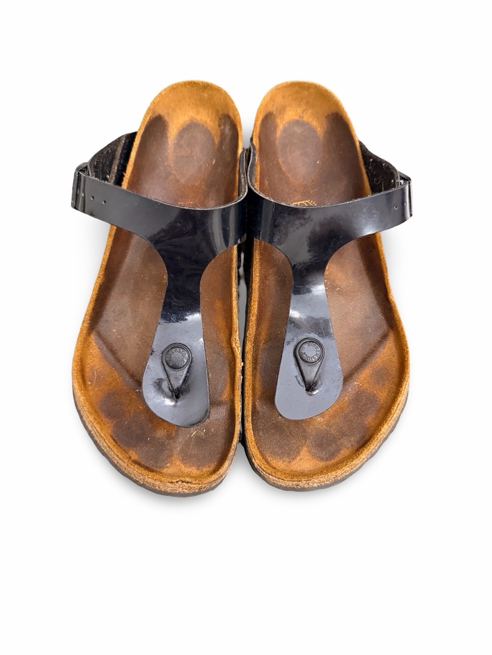 Birkenstock Gizeh Sandals Black Patent Birko-Flor Size 39